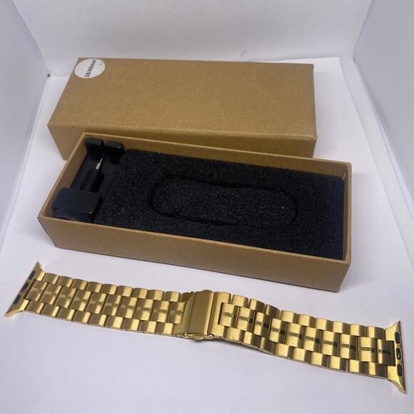 Gold Tone Stainless Steel Apple Watch Libra Gemini band 38/40mm - Picture 1 of 12